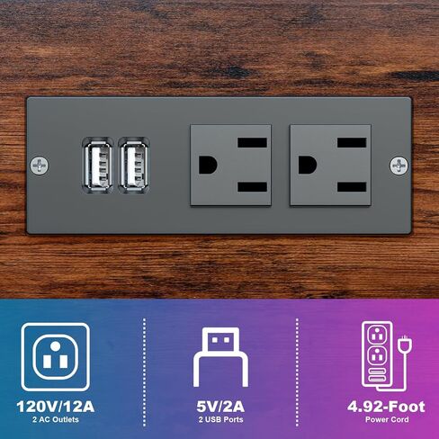 حامل برج كمبيوتر قابل لضبط الارتفاع مع محطة شحن ومنفذ شحن USB، وعربة حافظة ATX ذات طبقتين، وحامل كمبيوتر محمول تحت المكتب، وعربة حامل وحدة المعالجة المركزية مع عجلات قفل تناسب معظم أجهزة الكمبيوتر (بني) in Saudi Arabia