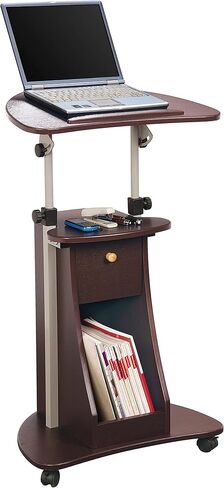 Techni Mobili Sit-to-Stand Rolling Adjustable Storage Medical Laptop Computer Cart, Chocolate, B005 in Saudi Arabia