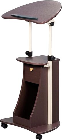 Techni Mobili Sit-to-Stand Rolling Adjustable Storage Medical Laptop Computer Cart, Chocolate, B005 in Saudi Arabia