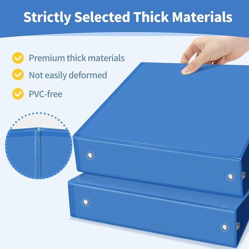 SUNEE 3 Ring Binder 1.5 Inch 1 Pack, Clear View Binder Three Ring PVC-Free (Fit 8.5x11 Inches) for School Binder or Office Binder Supplies, Blue Binder in Kuwait