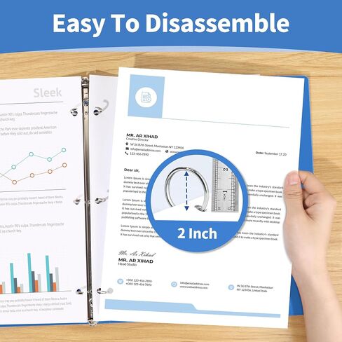 SUNEE 3 Ring Binder 1.5 Inch 1 Pack, Clear View Binder Three Ring PVC-Free (Fit 8.5x11 Inches) for School Binder or Office Binder Supplies, Blue Binder in Kuwait
