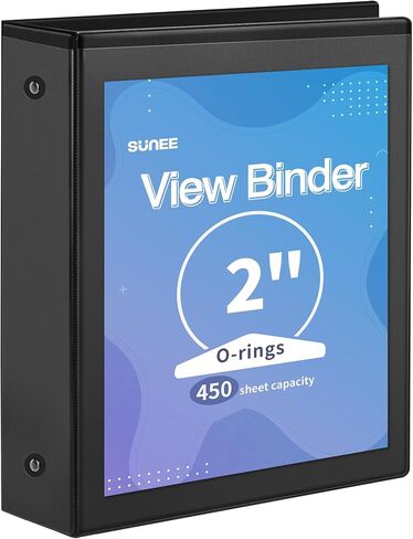 SUNEE 3 Ring Binder 1.5 Inch 1 Pack, Clear View Binder Three Ring PVC-Free (Fit 8.5x11 Inches) for School Binder or Office Binder Supplies, Blue Binder in Kuwait