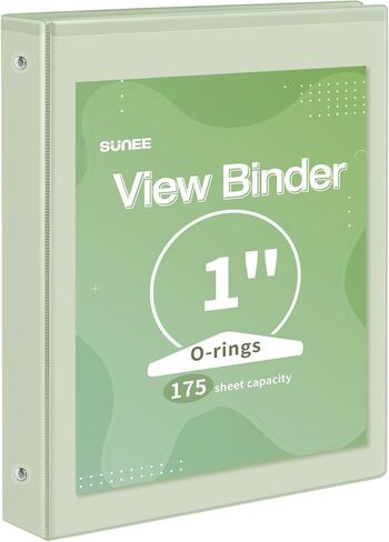 SUNEE 3 Ring Binder 1.5 Inch 1 Pack, Clear View Binder Three Ring PVC-Free (Fit 8.5x11 Inches) for School Binder or Office Binder Supplies, Blue Binder in Kuwait