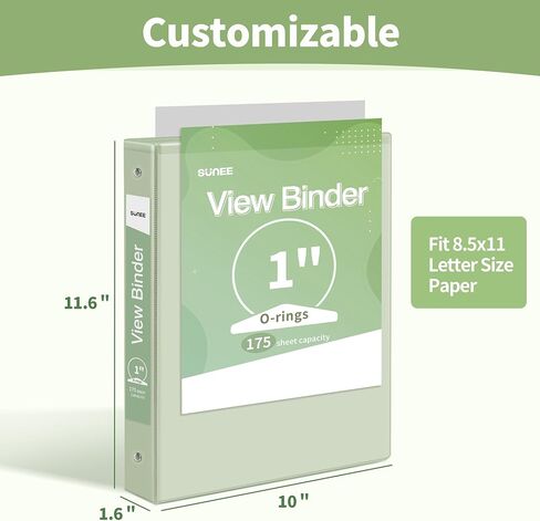 SUNEE 3 Ring Binder 1.5 Inch 1 Pack, Clear View Binder Three Ring PVC-Free (Fit 8.5x11 Inches) for School Binder or Office Binder Supplies, Blue Binder in Kuwait