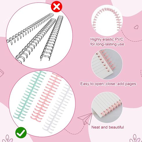 10 Pcs Plastic Comb Binding Spines, Easy to Open Close Adding Pages, 1/2" Diameter 30 Ring Plastic Binder Combs and Spines Binding Combs, for Teacher Student Document Notebook File Making, 4 Colors in Saudi Arabia