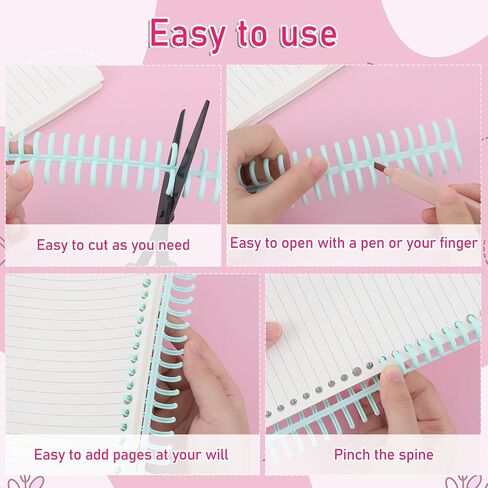 10 Pcs Plastic Comb Binding Spines, Easy to Open Close Adding Pages, 1/2" Diameter 30 Ring Plastic Binder Combs and Spines Binding Combs, for Teacher Student Document Notebook File Making, 4 Colors in Saudi Arabia