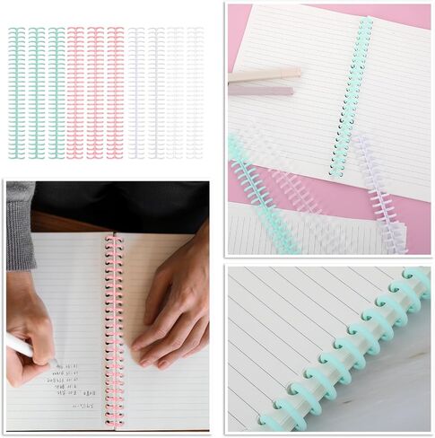 10 Pcs Plastic Comb Binding Spines, Easy to Open Close Adding Pages, 1/2" Diameter 30 Ring Plastic Binder Combs and Spines Binding Combs, for Teacher Student Document Notebook File Making, 4 Colors in Saudi Arabia