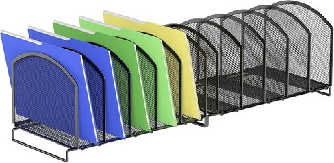 5-Section Vertical Desktop Organizer, Upright Mesh File Sorter Organizer for Office, School, and Home, Black in Saudi Arabia