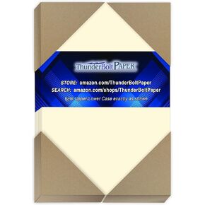 200 Natural Smooth Card Stock Sheets Paper - 4" X 9" (4X9 Inches) #10 Envelope Insert Size - 80# (80 lb/Pound) Cover Weight - Quality Paper - Smooth Finish