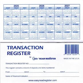 Checkbook Registers, 25-26-27 Calendars, Made in USA (12)