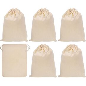 PATIKIL 6"x4" Coin Sacks Bag, 6 Pack Bank Coin Deposit Change Transit Bags Canvas Money Bag with Drawstring Gift Bag Style 2, Beige