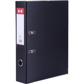 Widened A4 Lever Arch Files FC Binder File Folders 76mm Quick Labor Clip Organizer (Black, FC -76mm Spine)