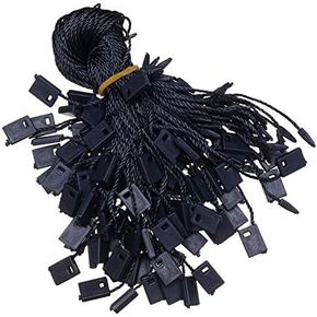 1000Pcs 7" Hang Tag Tags Nylon String Snap Lock Pin Loop Fastener Hook Tie Black (Yellow)