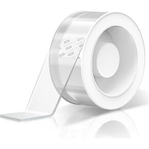 deli Double Sided Tape Heavy Duty, 1.18 in × 120 in (9.85FT), Extra Large Nano Double Sided Adhesive Tape, Clear & Removable Mounting Tape for Hanging Picture Poster Carpet Photo