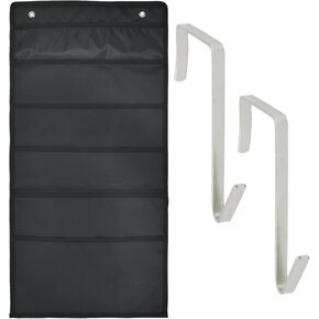 Storage Pocket Chart for Classroom Home Office, Hanging Wall File Organizer for File Folders, School Mailbox, Organize Your Assignments, Paper, Scrapbooks (5 Pocket with 2 Over Door Hangers)