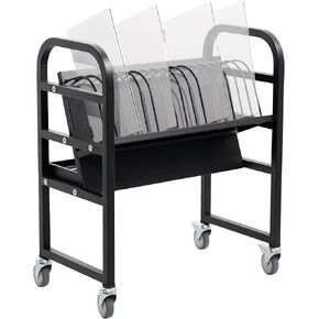 VIVO Mobile 16-Bay Laptop and Tablet Open Charging Cart, Fits up to 14 inch Laptops, Device Organization and Storage on Wheels, Black, CART-LAPC3