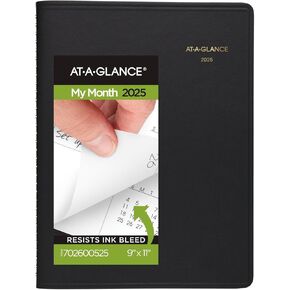 AT-A-GLANCE 2025 Planner, Monthly, 9" x 11", Large, 15 Months, Black (702600525)