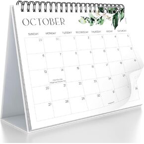 Aesthetic Desk Calendar 2025 - Runs until June 2026 - Beautiful Small Flip Desktop Calendar for Easy Organizing