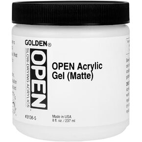 Golden Open Acrylic Medium, 8 ounce jar, Gel Matte (3136-5)