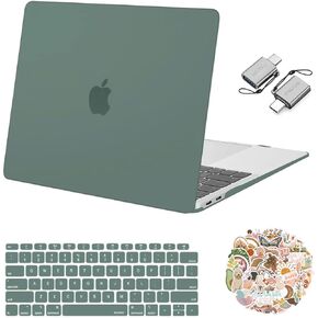 MOSISO Compatible with MacBook Air 13 inch Case 2022 2021 2020 2019 2018 Release A2337 M1 A2179 A1932 Touch ID, Plastic Hard Shell Case Cover&Keyboard Cover&Laptop Decals&Type C Adapter, Crystal Clear