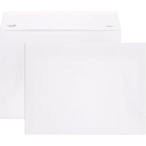 Blue Summit Supplies 100 9" x 12" Booklet Envelopes, White Wove 24lb, Windowless, 9x12 with Strong Gummed Seal, 100 Pack