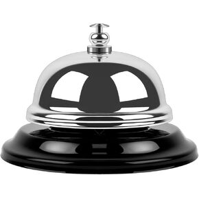 Call Bell 3.35 Inch Diameter with Metal Anti-Rust Construction, Desk Bell, Service Bell for Hotels, Schools, Restaurants, Kitchen, Shop, Hospitals, Desk Service Bell, Silver