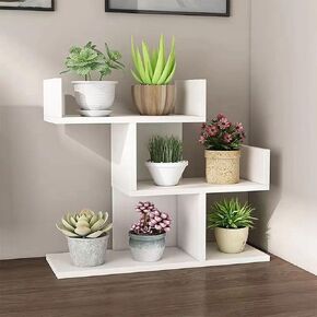 FOTN Office desktop flower stand, home decoration green plant succulent rack balcony, Simple Student Dormitory Bookshelf, Desk Multi-Layer Small Bookcase (oak, 3-tier)