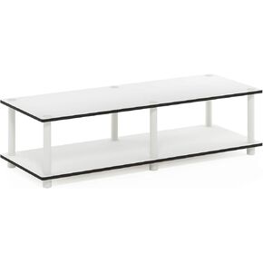 Furinno Turn-N-Tube Multipurpose 2-Tier Printer Stand Display/Elevated TV Stand, Espresso/Black