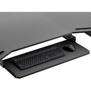 EUREKA ERGONOMIC Adjustable Keyboard Tray Under Desk, 28x11 Inch Large Slide Out Keyboard & Mouse Platform Tray, Wooden Pull Out Computer Keyboard Drawer for Typing Home Office Desk, Black