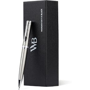Wordsworth and Black Mechanical Pencil Graphite Lead- Stunning Luxury Metal Pencil, Silver Chrome 24K Gold Finish, 0.7mm Led, Best Gift Set for Men & Women, Professional Executive Office Pencils