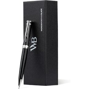 Wordsworth and Black Mechanical Pencil Graphite Lead- Stunning Luxury Metal Pencil, Silver Chrome 24K Gold Finish, 0.7mm Led, Best Gift Set for Men & Women, Professional Executive Office Pencils