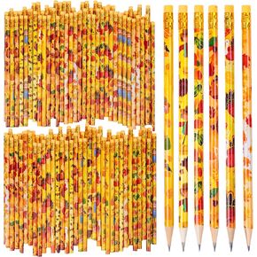 Kolewo4ever 100 Pieces Fall Themed Pencils Thanksgiving Party Pencils Assortment Cylinder Wood Pencils Maple Leaf Autumn Pencils Turkey Pencils For Thanksgiving Pumpkin Autumn Gift，6 style (100)