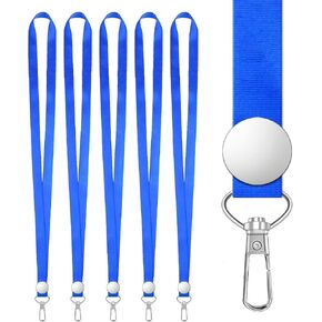 2 Pack Black Lanyards for ID Badges,Lanyard ID Holder with Metal Clasp,Bulk Neck Lanyard ID Holder for Car Keys, Card Holder, Whistle, Keychain, Wallet