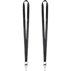 2 Pack Black Lanyards for ID Badges,Lanyard ID Holder with Metal Clasp,Bulk Neck Lanyard ID Holder for Car Keys, Card Holder, Whistle, Keychain, Wallet