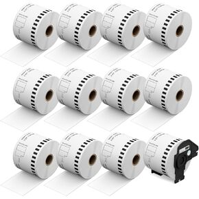 DK-2205 Continuous Labels 12 Rolls Replacement for Brother DK-2205 (2.4 in x 100 ft) Compatible with Brother ql Label Printer QL-800 QL-820NWB QL-810W 1110NWB