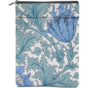 Floral Book Sleeve, Book Lover Gifts Book Cover, Flower Book Pouch Book Protector with Zipper, Book Club Gifts for Readers Women Female Her Niece, Book Accessories Librarian Gifts