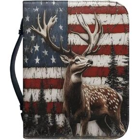 Leather Bible Cover, Book Cover,UINDDWCB Bible Case, Bible Covers for Men, Boys,Lion 5,M