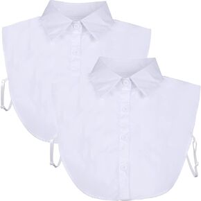 Tatuo 2 Pieces Fake Collar Detachable Blouse Dickey Collar Half Shirts False Collar for Women Favors (White 3, Size 1) in Saudi Arabia