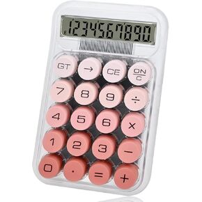 Cute Calculator, Mechanical Switch Calculator, Calculators Desktop 10 Digits,Desk Calculator with Big Buttons and LCD Display,Battery Power,Basic Small Calculator for School Home Office(Purple)