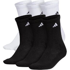 adidas Men's Athletic Cushioned Crew Socks with Arch Compression for a Secure Fit (6-Pair)