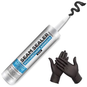 Black Polyurethane Seam Sealer Automotive Compound Kit - Durable & Flexible Auto Body Filler - Seam & Joint Compound for Bare, Primed or Painted Surfaces - Automotive Seam Sealer [Black]