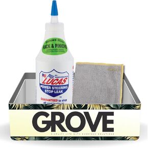 GROVE Power Steering Stop Leak 12 oz Bundle with Microfiber Cloth - Stop Leak for Power Steering Fluid - Preventative Maintenance and Seal Protection - (2 Items)
