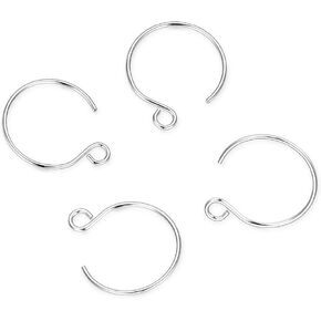 20pcs Adabele Authentic 925 Sterling Silver Round Earring Hooks Earwire Connector (Wire 0.8mm/20 Gauge) for Round Earrings Jewelry Making SS62-1