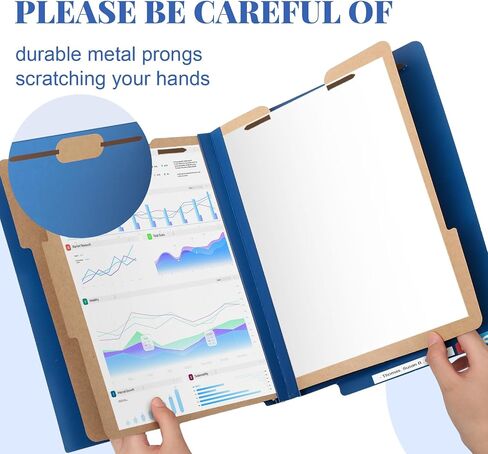 24 Pcs End Tab File Folder with Fasteners 3 Dividers Classification Folders Bulk, 8.5 x 11 Inch Letter Size with 3.5 Inch Expansion for Office Classroom Paper Files Organization, Dark Blue in Saudi Arabia