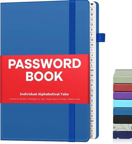 Forvencer Password Book with Individual Alphabetical Tabs, Medium Size Password Keeper Book, Hardcover Password Notebook for Seniors, Internet Password Organizer Logbook, 5.6"x8.3", Red in Saudi Arabia