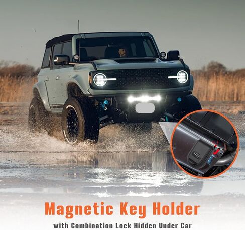 Magnetic Key Holder with Combination Lock Hidden Under Car, Hide Key Lock Box with Strong Magnet for Storage Key Indoors, Outdoors, Hider A Key Outside (Black) in Saudi Arabia