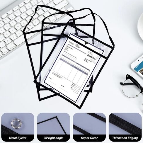 50 Pack Job Ticket Holders Shop Ticket Holders Work Order Holder Pockets 9 x 12 Dry Erase Pockets Work Ticket Holder Work Order Plastic Sleeves with Hanging Strap Both Sides Clear in Saudi Arabia