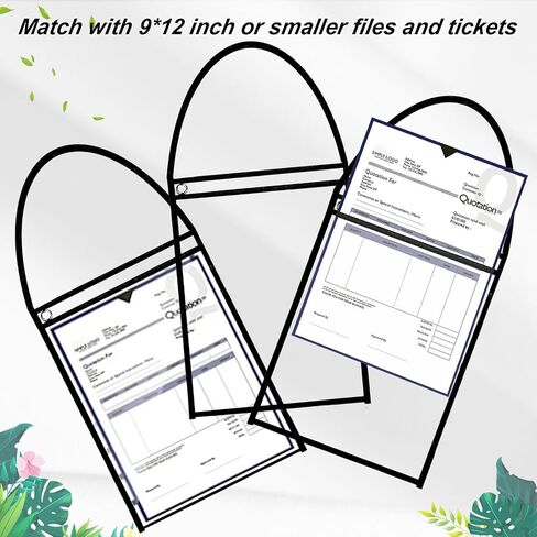 50 Pack Job Ticket Holders Shop Ticket Holders Work Order Holder Pockets 9 x 12 Dry Erase Pockets Work Ticket Holder Work Order Plastic Sleeves with Hanging Strap Both Sides Clear in Saudi Arabia