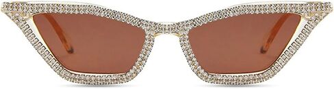 mincl Cat Eye Sunglasses for Women Sparkling Rhinestone Sunglasses Trendy Retro Diamond Glasses UV400 Protection in Saudi Arabia