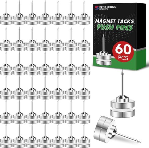 60 Pack Magnetic Pushpin, Magnetic Clips Magnet Thumb Tacks Magnet Tacks Push Pins for Cork Board Wall Bulletin Board Photo Wall in Saudi Arabia